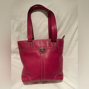 Vintage Fuchsia Hamilton Coach Leather Bag